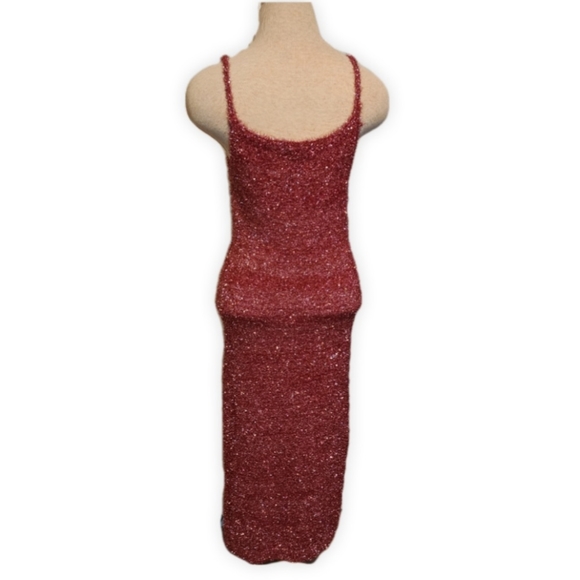 Knitted Pink Tinsel Dress - Picture 2 of 7